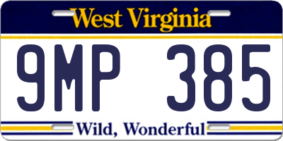 WV license plate 9MP385