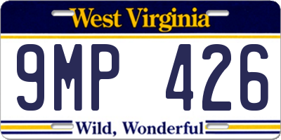 WV license plate 9MP426
