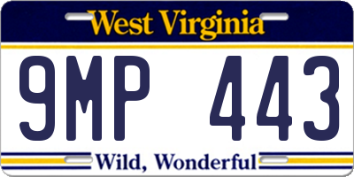 WV license plate 9MP443