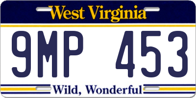WV license plate 9MP453
