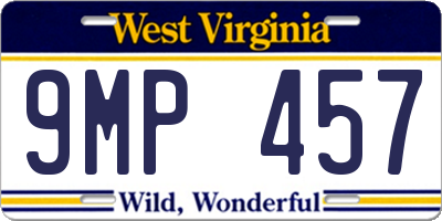 WV license plate 9MP457