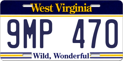 WV license plate 9MP470