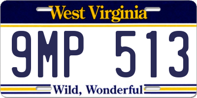 WV license plate 9MP513