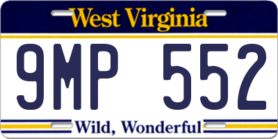 WV license plate 9MP552