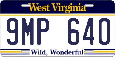 WV license plate 9MP640