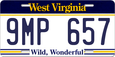 WV license plate 9MP657