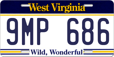 WV license plate 9MP686