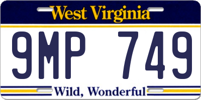 WV license plate 9MP749