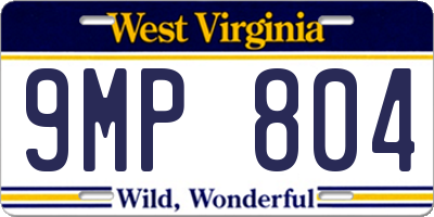 WV license plate 9MP804