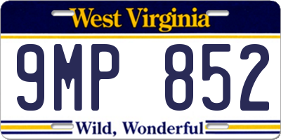 WV license plate 9MP852