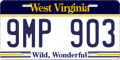 WV license plate 9MP903