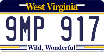WV license plate 9MP917