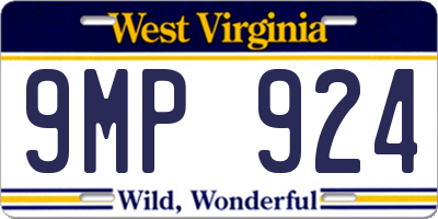WV license plate 9MP924