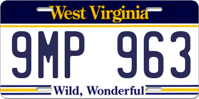 WV license plate 9MP963