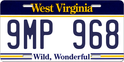 WV license plate 9MP968