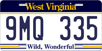 WV license plate 9MQ335