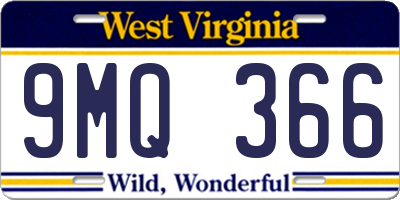 WV license plate 9MQ366