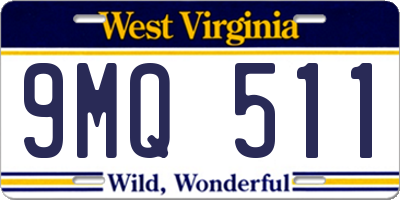 WV license plate 9MQ511