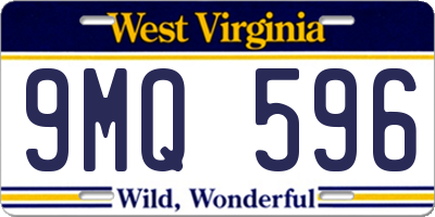 WV license plate 9MQ596