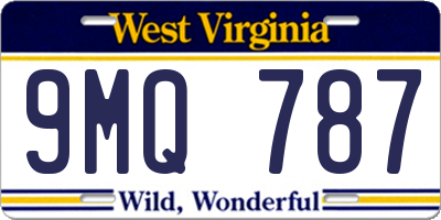 WV license plate 9MQ787