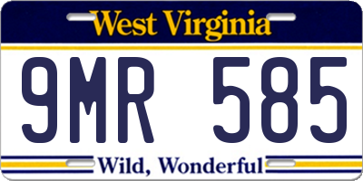 WV license plate 9MR585