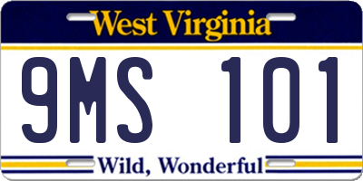 WV license plate 9MS101