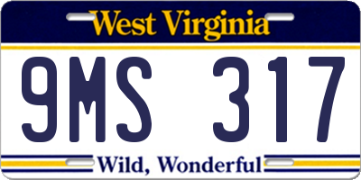WV license plate 9MS317