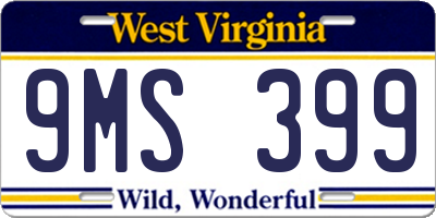 WV license plate 9MS399