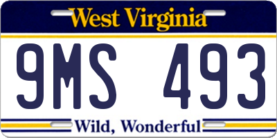 WV license plate 9MS493