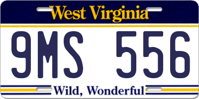 WV license plate 9MS556