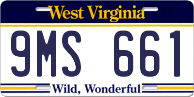 WV license plate 9MS661