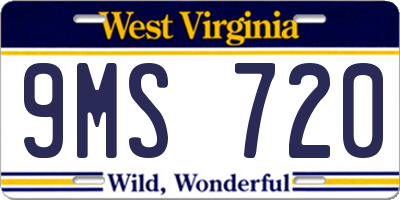 WV license plate 9MS720