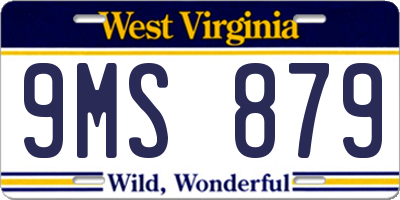 WV license plate 9MS879