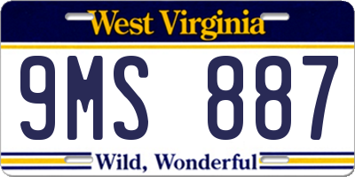WV license plate 9MS887