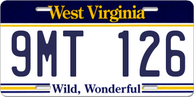 WV license plate 9MT126