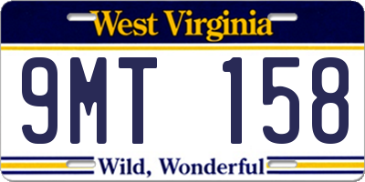 WV license plate 9MT158