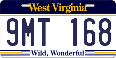 WV license plate 9MT168