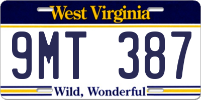 WV license plate 9MT387