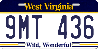 WV license plate 9MT436