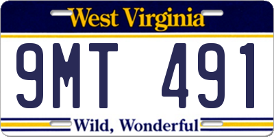 WV license plate 9MT491