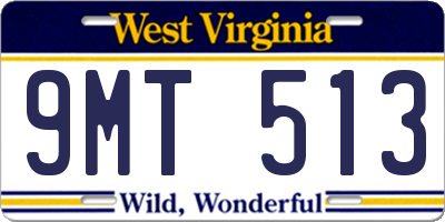WV license plate 9MT513