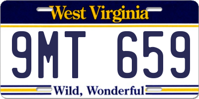 WV license plate 9MT659