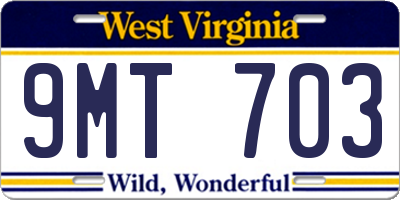 WV license plate 9MT703