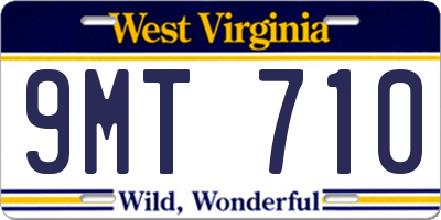 WV license plate 9MT710