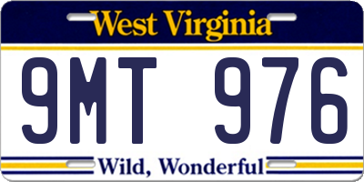 WV license plate 9MT976