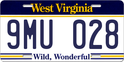WV license plate 9MU028