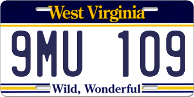 WV license plate 9MU109