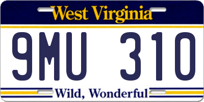 WV license plate 9MU310