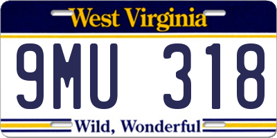 WV license plate 9MU318