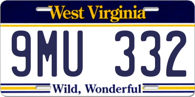 WV license plate 9MU332